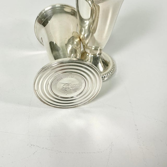 Vintage Hollywood Regency Chippendale Sterling Weighted Salt & Pepper Shakers - A Pair. For Sale - Image 9 of 9