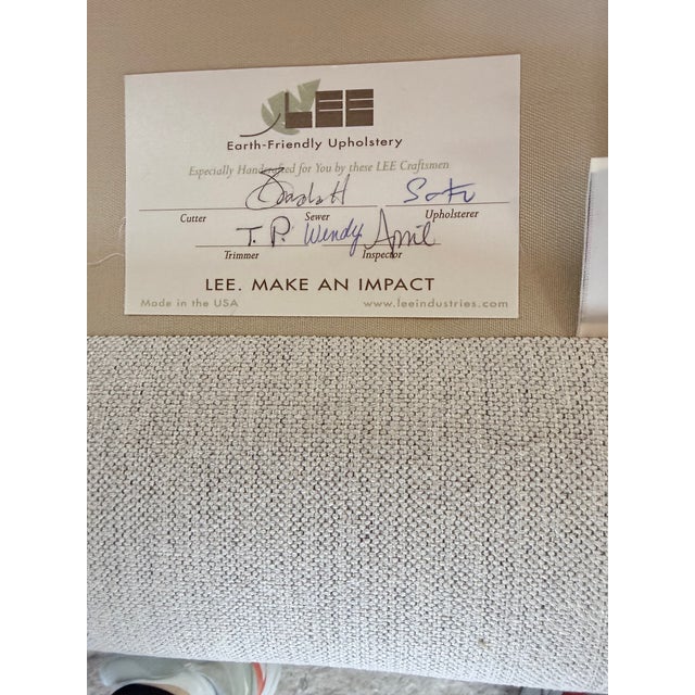 Textile Lee Industries One Arm Loveseat For Sale - Image 7 of 8