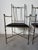 Black Vintage Alberto Orlandi Giacometti-Style Metal Armchairs With Black Leather Seats – Pair For Sale - Image 8 of 17