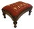 Antique Needlepoint Textile Upholstered Floral Design Footstool For Sale