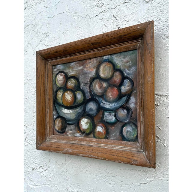 Abstract Vintage Abstract Still Life Painting of Fruit Bowls For Sale - Image 3 of 4