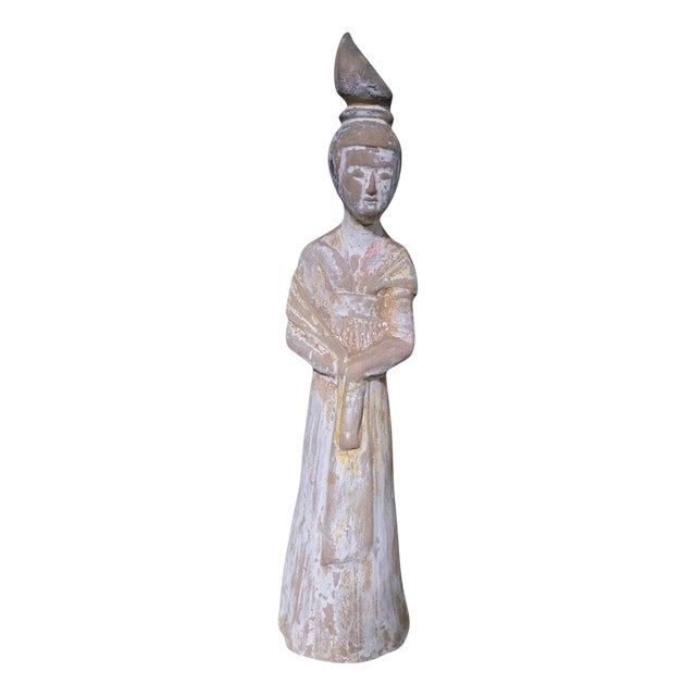 Chinese Terracotta Sculpture of Court Lady, 1950 For Sale