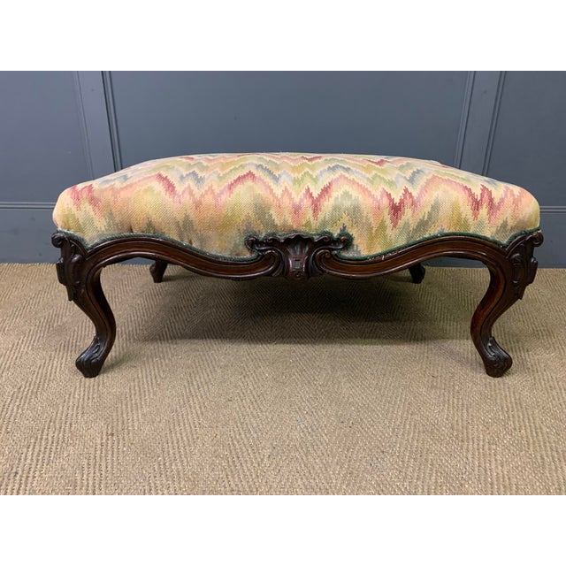 Large Victorian Rosewood Ottoman, 1870s For Sale - Image 4 of 9