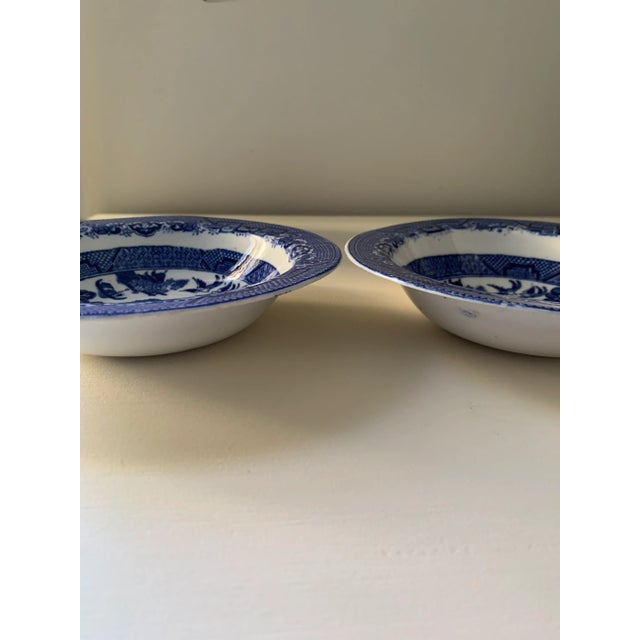 Blue Vintage Blue & White Ailertons England Willow Plates- Set of 2 For Sale - Image 8 of 9