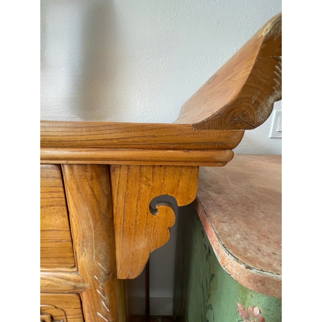 Asian 1960s Korean Style Elmwood Highboy For Sale - Image 3 of 5