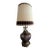 Vintage 1960's Ef & Ef Industries Cat. No. 414 Iridescent Carnival Glass Lamp With Ab Crystals & Original Shade For Sale