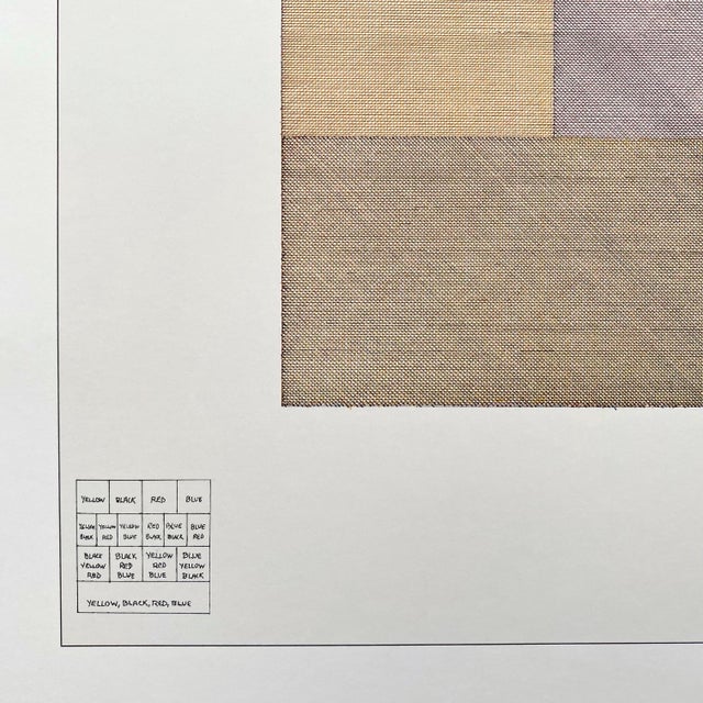 Gray Sol LeWitt Vintage 1978 Mid Century Modernist Lithograph Print Framed Museum Exhibition Poster " Four-Color Drawing ( Composite ) " 1970 For Sale - Image 8 of 18