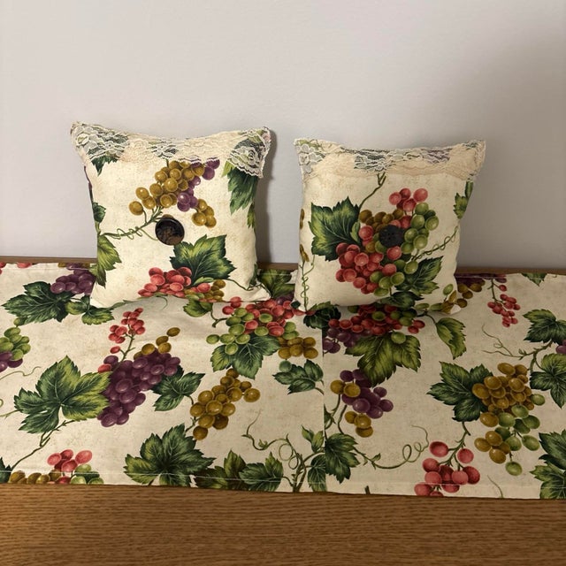 Upcycled Grapevine Table Runner and Accent Pillows For Sale - Image 9 of 12