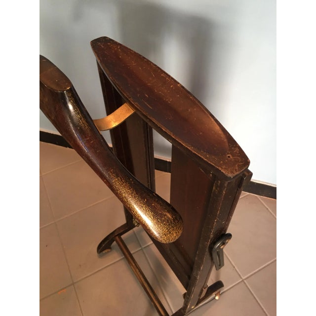 Vintage Walnut and Brass Details Valet from Fratelli Reguitti, 1970s For Sale - Image 9 of 16