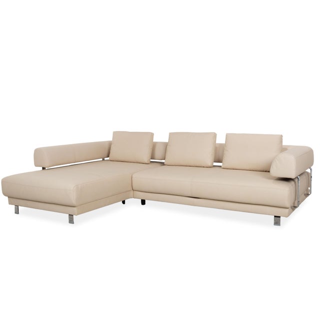 Leather Brand Face Corner Sofa in Beige with Manual Function from Ewald Schillig For Sale - Image 11 of 11