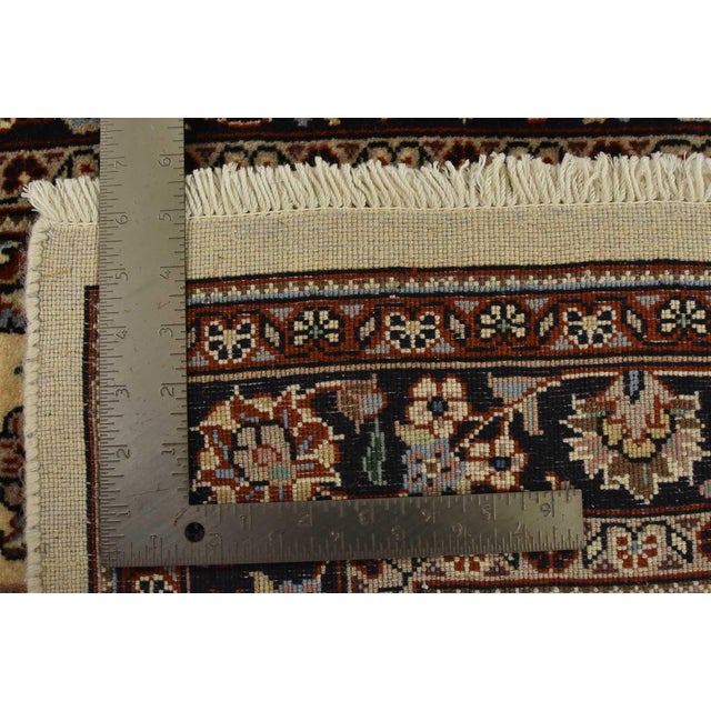 Fine Kashmar Rug 3’5′ X 4’8” Ivory Wool Traditional Hand-Knotted Carpet For Sale - Image 12 of 12