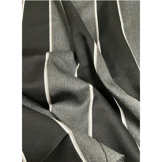 Black Cabana Stripe Sunbrella Indoor Outdoor Pillow Cover For Sale - Image 4 of 5