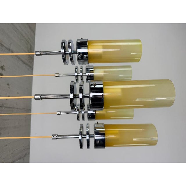 Glass Space Age 5-Light Pendant Lamp, 1970s For Sale - Image 7 of 12