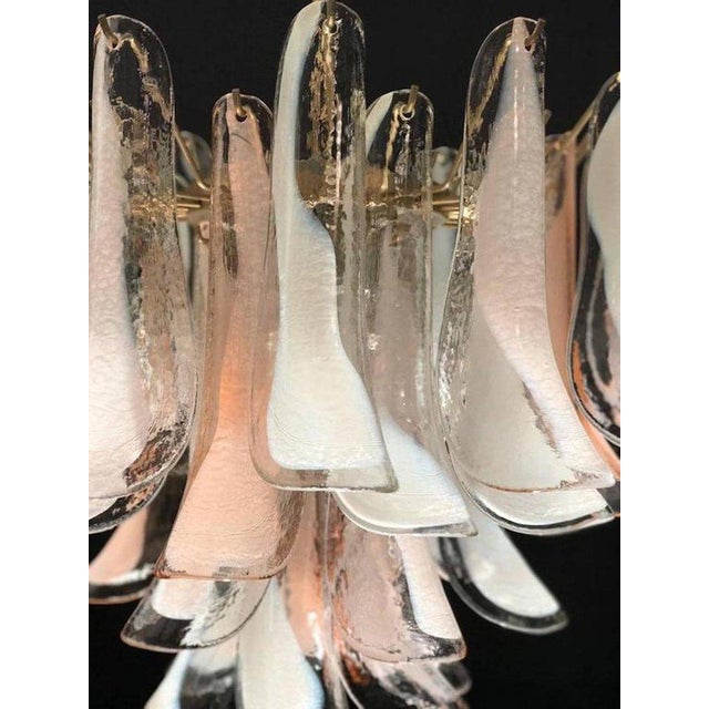 Murano Glass Pink and White Lattimo Chandelier, 1980s For Sale - Image 10 of 13