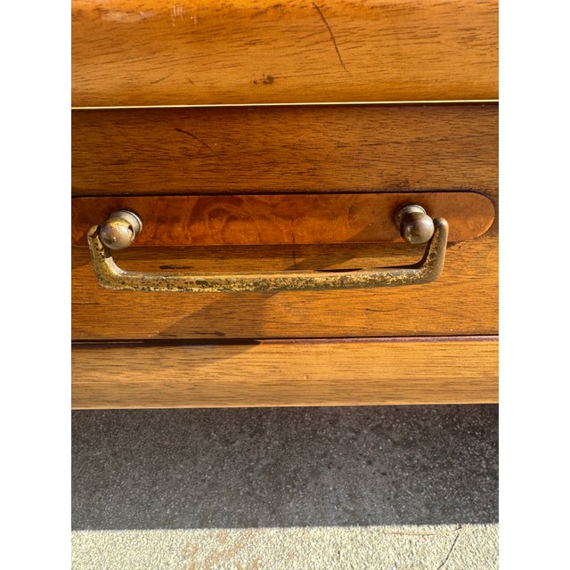 Tan Vintage Drexel Walnut & Travertine Coffee Table For Sale - Image 8 of 12