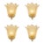 Contemporary Venetian Transparent Graniglia “Leaf” Murano Glass Wall Sconces — Set of Four For Sale