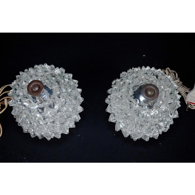 Italian Murano Glass Rostrato Table Lamps attributed to Ercole Barovier, 1940s, Set of 2 For Sale - Image 4 of 15