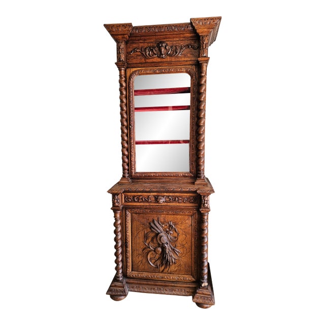 Mid 18th Century Vitrine Louis XIII Showcase Cabinet For Sale