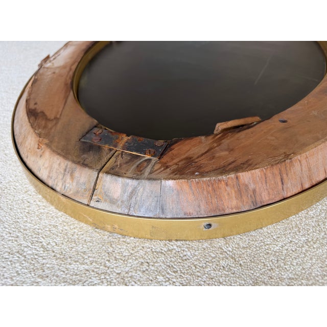 Mid 20th Century Oval Gold Hand-Cut Beveled Glass Mirror Model 2727 by Cristal Art For Sale - Image 11 of 17