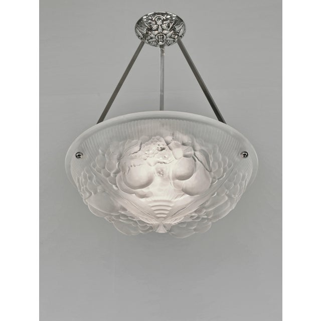 Muller Frères French Art Deco Pendant Light by Muller Freres 1930 France For Sale - Image 4 of 11