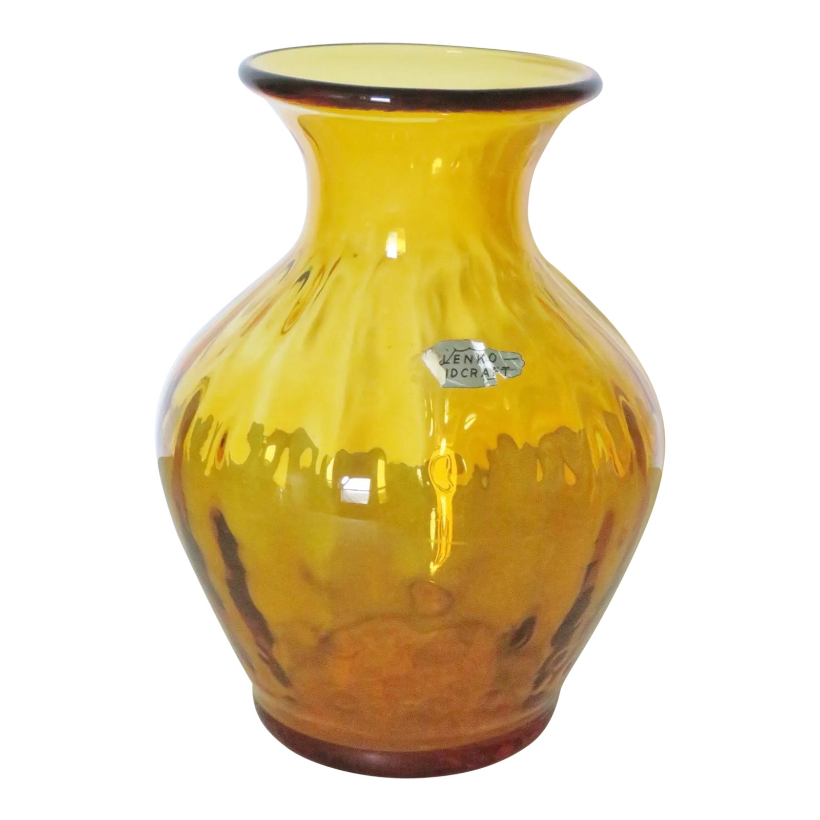 Mid 20th Century Blenko Amber MidCentury Vase Chairish