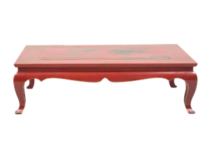 Chinese Lacquered & Handpainted Gilt Coffee Table
