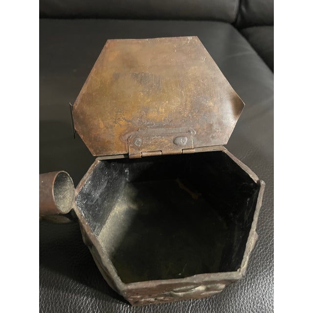 Late 19th Century Antique Japanese Bronze Crane Sculptural Object With Handled Form For Sale - Image 5 of 14