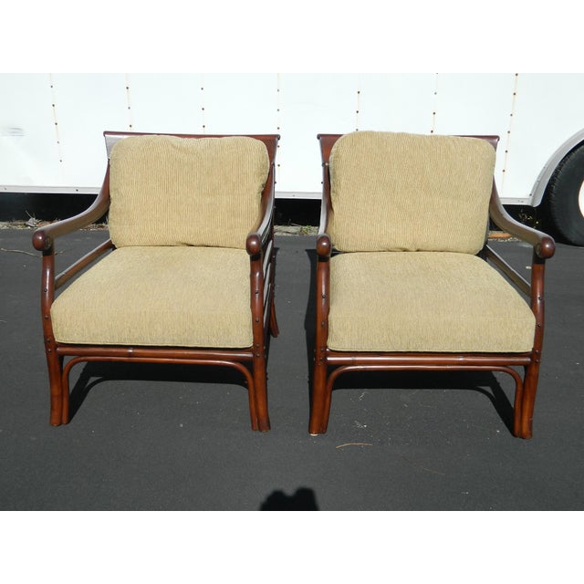 Palecek Colonialwood Club Chairs A Pair Chairish