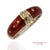Vintage Faberge 18k (750) Solid Yellow Gold Red Enamel Diamond Ring, Size 7.5 For Sale - Image 4 of 12