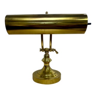 1970’s Brass Adjustable Articulated Desk or Bankers Lamp For Sale