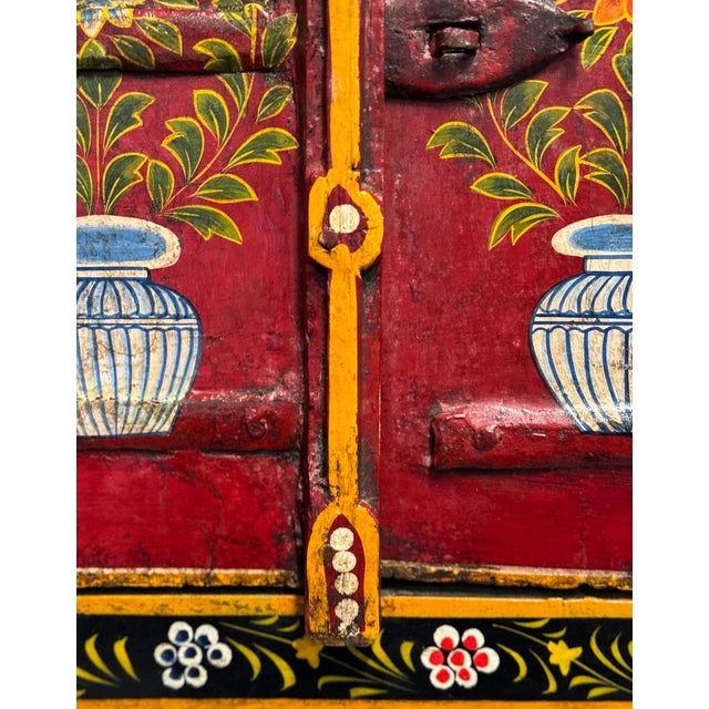 Indian Painted Wood Window Frame For Sale - Image 12 of 18