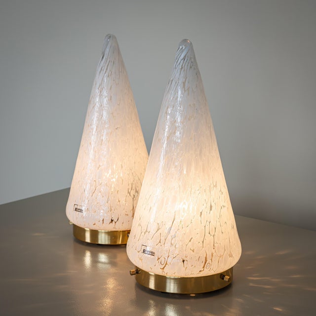 Mid-Century Modern 1970s Pair of conical Table Lamps by Esperia, Italy For Sale - Image 3 of 12