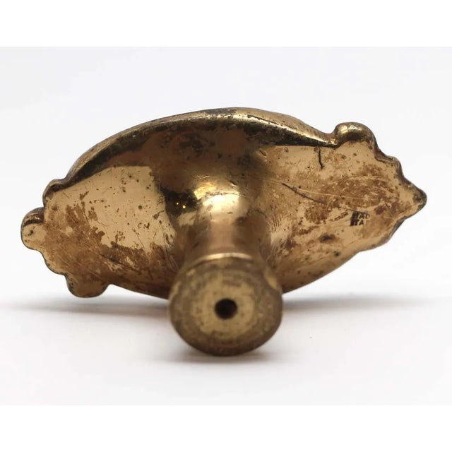 Mid 20th Century Art Nouveau Oval Brass Door Knob For Sale - Image 4 of 4