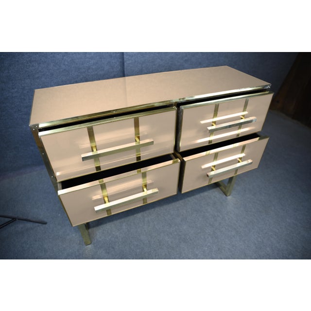 Chest of Drawers with Ivory Murano Glass and Brass Fittings from Justfurnituress SRL For Sale - Image 4 of 12