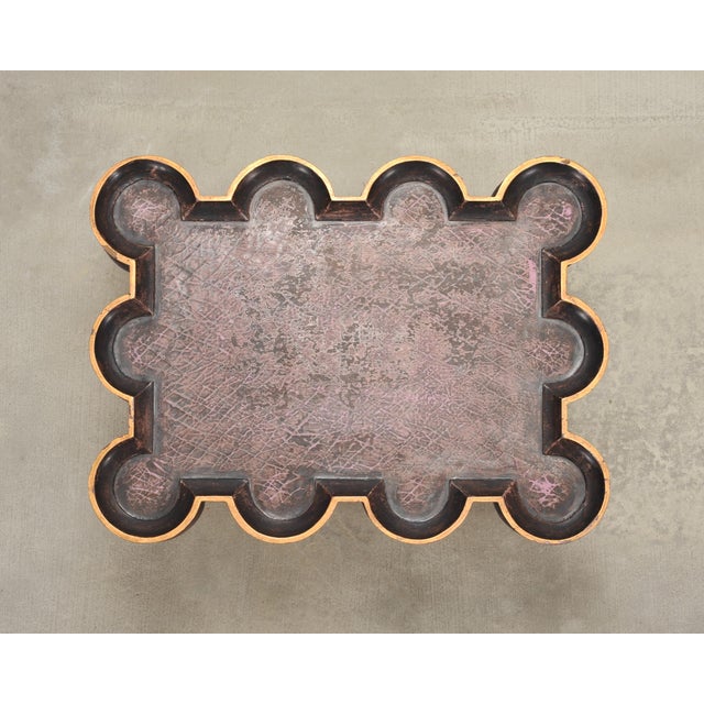 Late 20th Century Rose Tarlow Style Chinoiserie Scalloped Lacquer Coffee Table For Sale - Image 5 of 18