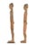 Chinese, Han Dynasty Pair Terracotta / pottery Mingqi Slender Tomb Standing Figures, very slight traces of paint remains....