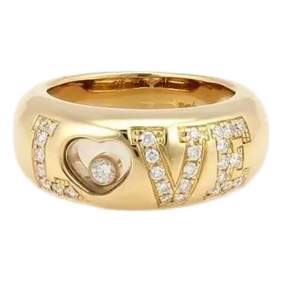 Chopard Love Ring Happy Diamond 18k Yellow Gold Dome Band Size 6 For Sale