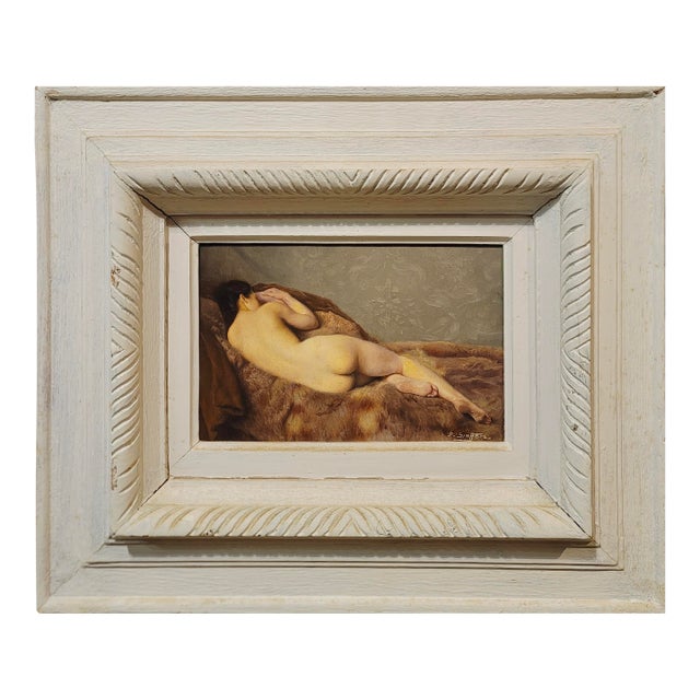 Paul Sieffert -1920s French Study of a Female Nude From the Back-Oil Painting For Sale