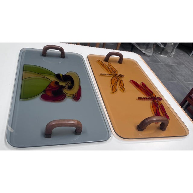 Artistic Serving Trays, Italy, 1980s, Set of 2 For Sale - Image 4 of 12