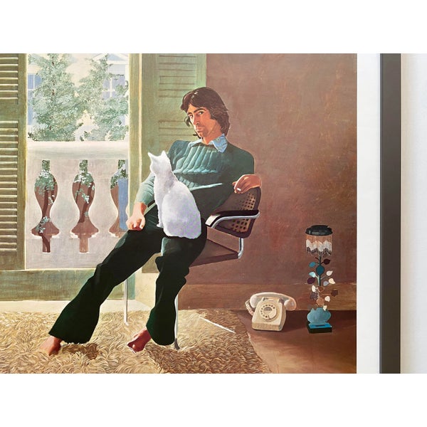 David Hockney Vintage 1974 Lithograph Print Framed Museum Poster