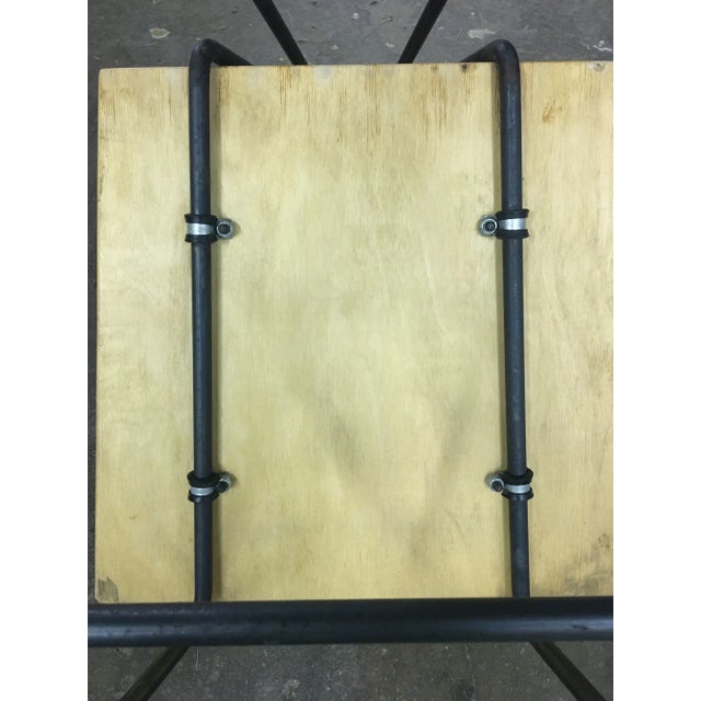 1990s Chipotle Chair by Bruce Gueswel Earlier Production Wood and Wrought Iron Industrial For Sale - Image 10 of 13