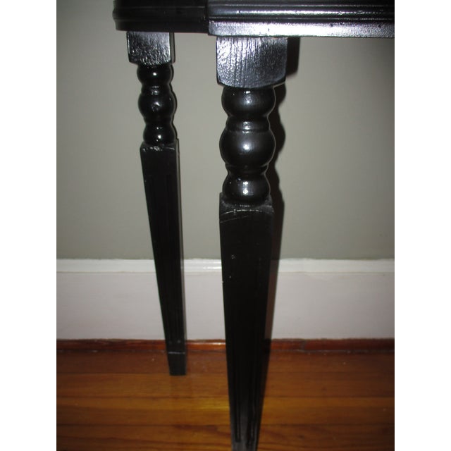 Vintage French Art Nouveau Black With Gold Roses Wood Library / Console Table For Sale In Columbia, SC - Image 6 of 10