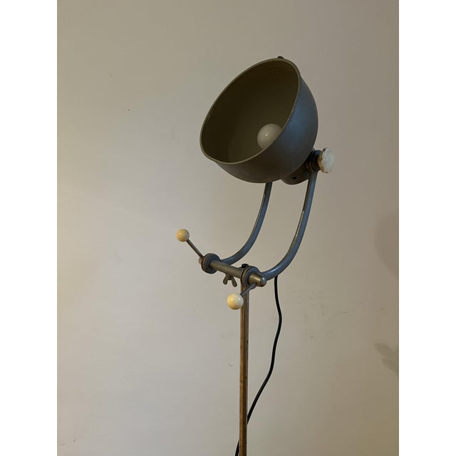 Vintage Industrial Floor Lamp on Tripod Base from Bundeswehr, 1960s For Sale - Image 11 of 14