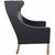 Børge Mogensen wing chair, model 2204, upholstered in original black leather, and with oiled oak legs. The chair is from...