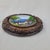 Late 20th Century Vintage Hand Painted Folk Art Wood Plaque Village Scene Carved Round Frame For Sale - Image 5 of 9