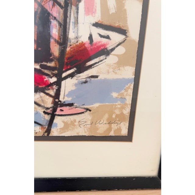 Figurative 1950s Framed Lithograph "Fisherman" by Emil Weddige, Signed and Numbered For Sale - Image 3 of 6