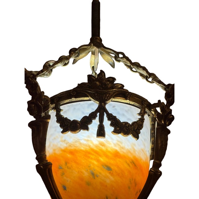 Antique French Art Deco Chandelier For Sale - Image 4 of 8
