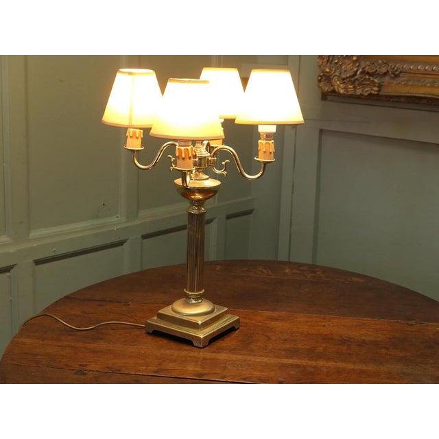 Large Brass 4-Branch Table Lamp, 1960s For Sale - Image 3 of 8
