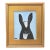 Folk Art Bunny Rabbit Hare Oil Painting Including the Antiqued Gold Wood Frame For Sale