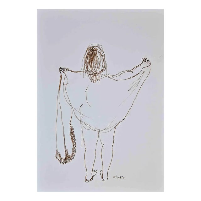 Roberto Cuccaro, Woman Undressing, Original Drawing, 2000s For Sale